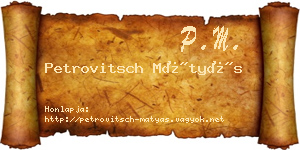 Petrovitsch Mátyás névjegykártya